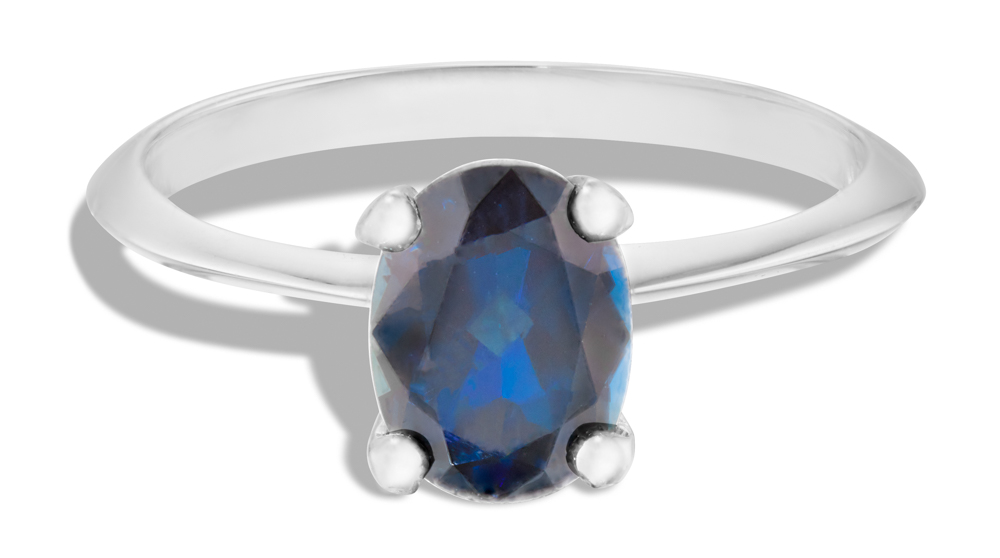 Avens Blue Sapphire Oval Ring - Bario Neal