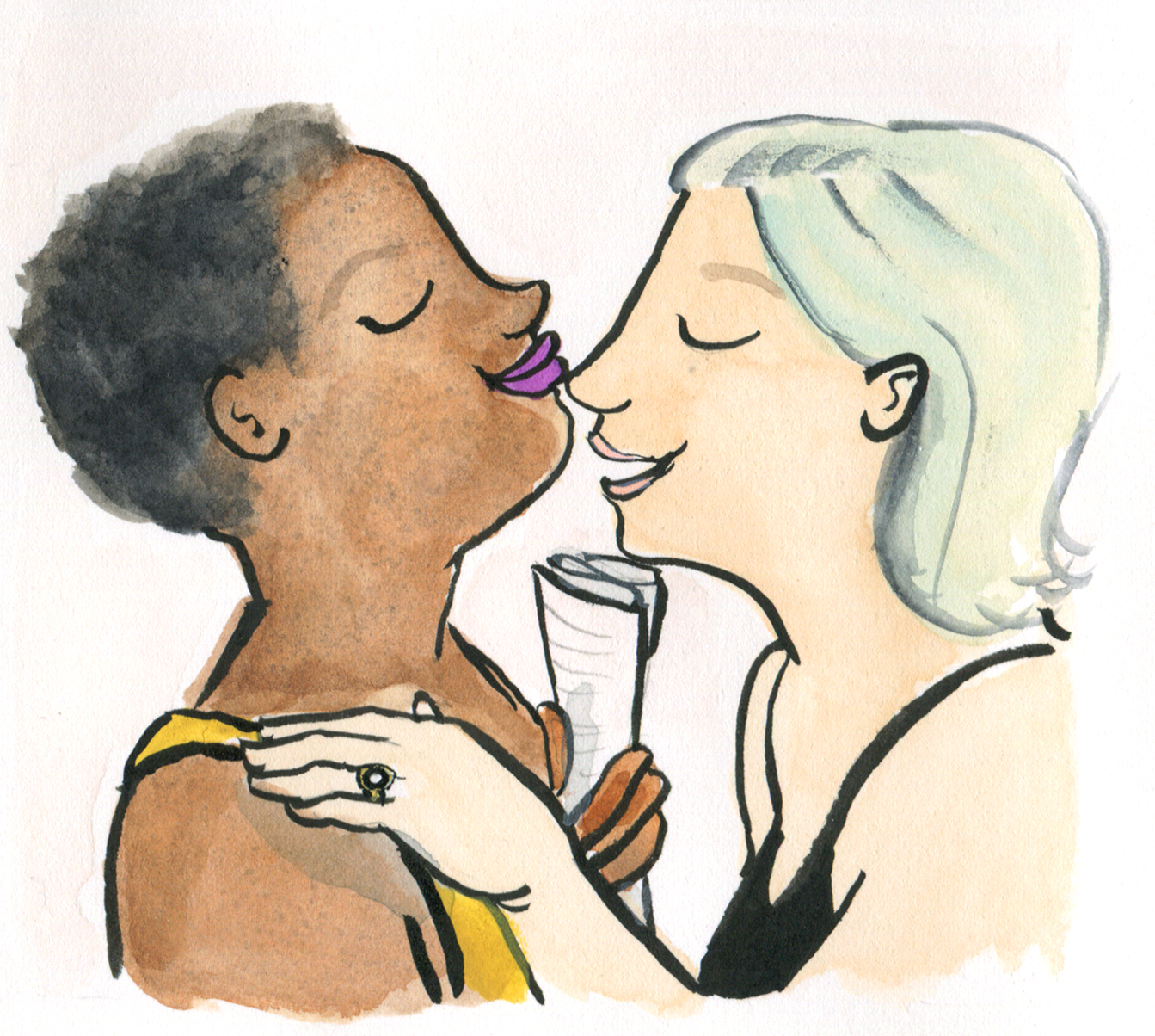 illustration of diverse couple