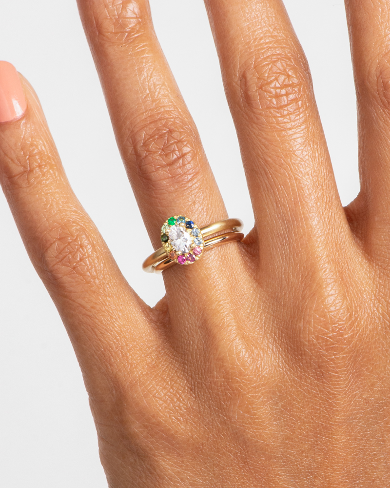Dez Opal with Rainbow Halo Ring with Stackable Band_WEB2