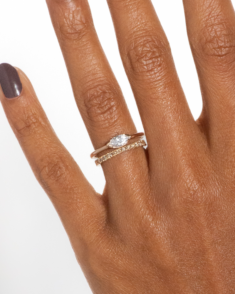 Eternity Half Champagne Diamond Wide Band with Nikko Diamond Marquise Ring_14Y_WEB2
