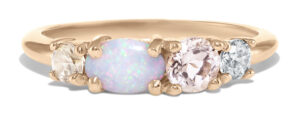 Linear Opal Ring in 14kt Yellow Gold