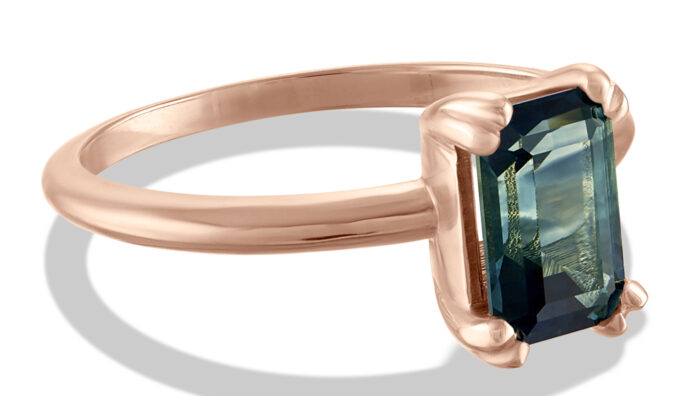 Buy 10K Yellow Gold Diamond & Emerald Cut Green Topaz Ring Online in India  - Etsy