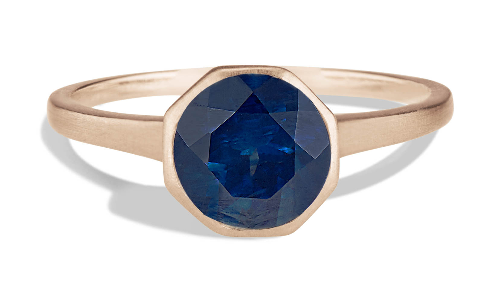 Montana Sapphire Ring, Sterling Crescent in