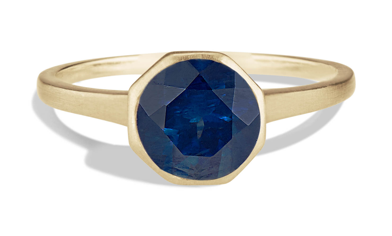 Sapphire Three Stone Oval Trellis ring - 14K White Gold |JewelsForMe
