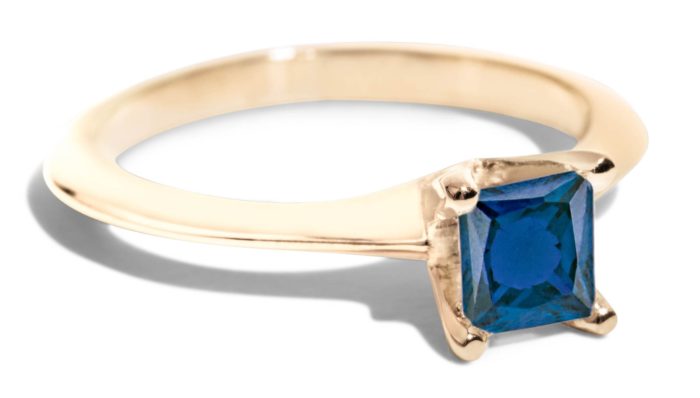 Melissa 10K White Gold Princess-Cut Ceylon Blue Sapphire Ring – Gin and  Grace