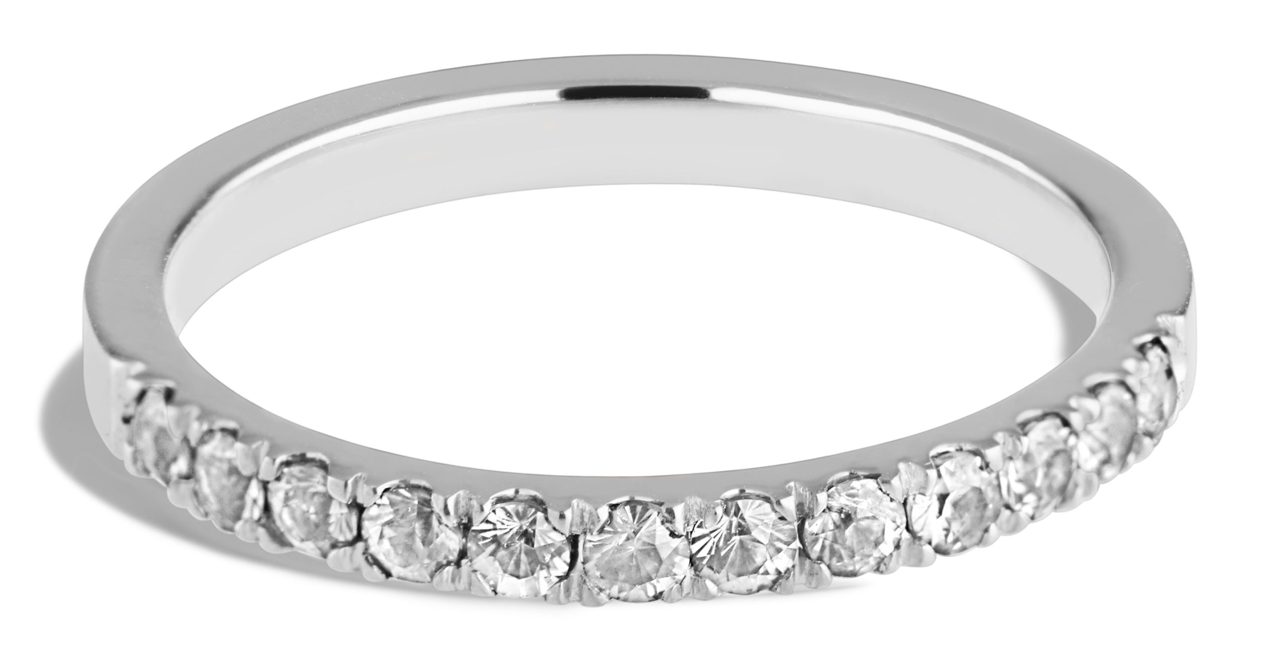 MDR170077-3.75 0.75 CTW Round Diamond Bar Set Semi-Eternity Wedding Band  Ring in 14K White Gold - Size 3.75 - Walmart.com