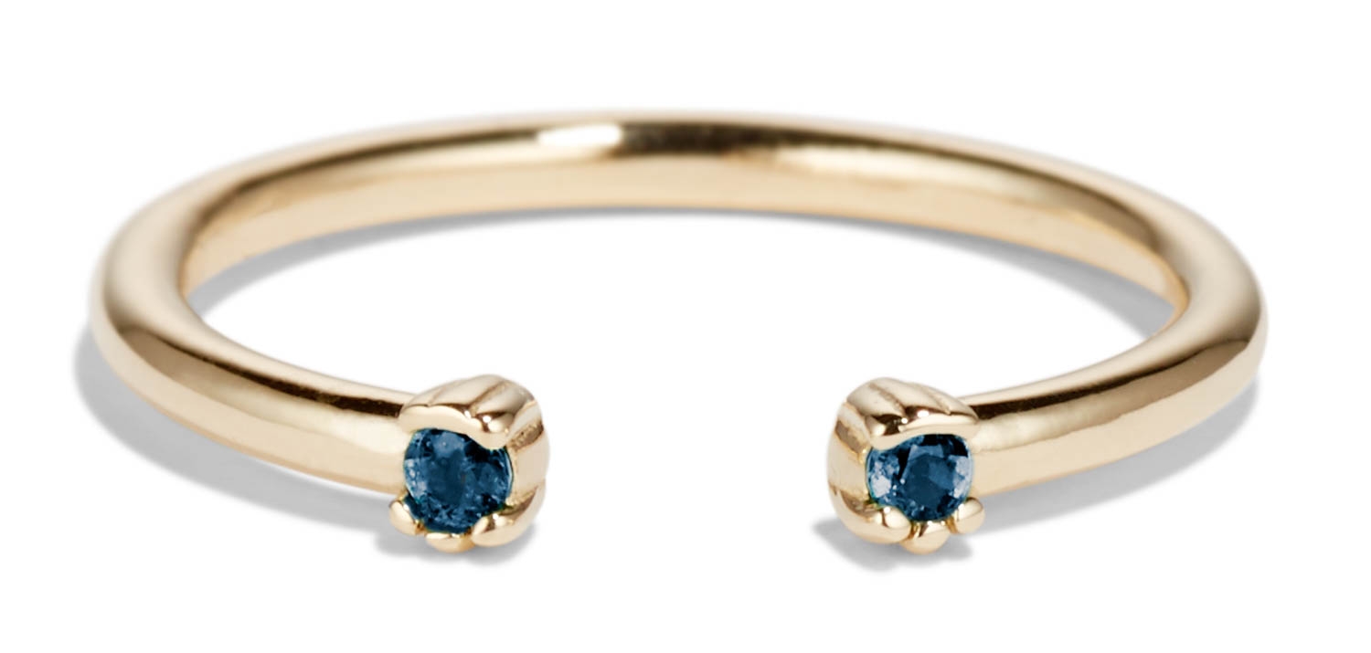 Open Lash Mini Blue Sapphire Ring - Bario Neal