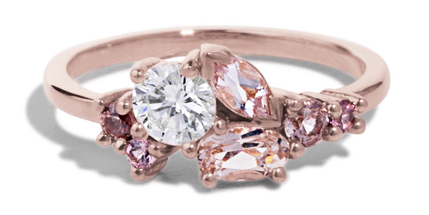 14k Rose Gold Custom Blue Sapphire And Diamond Engagement Ring #102070 -  Seattle Bellevue | Joseph Jewelry