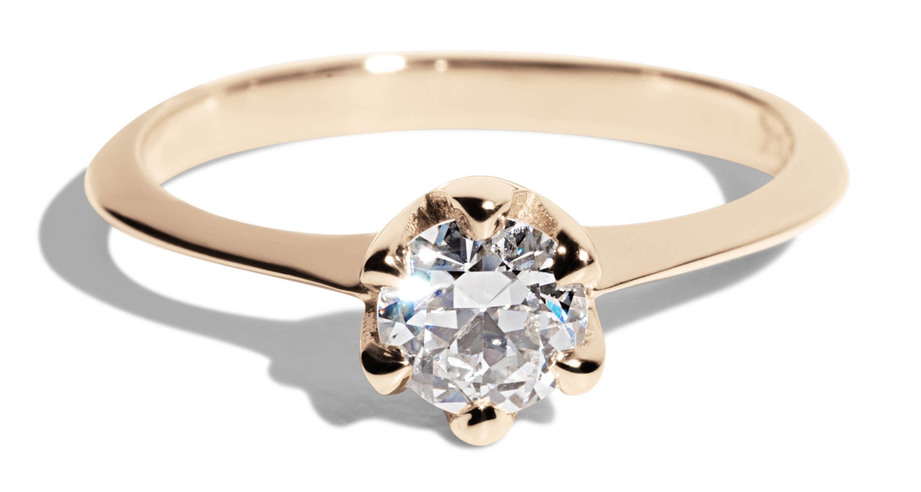 Petite Accented Princess Cut Engagement Ring