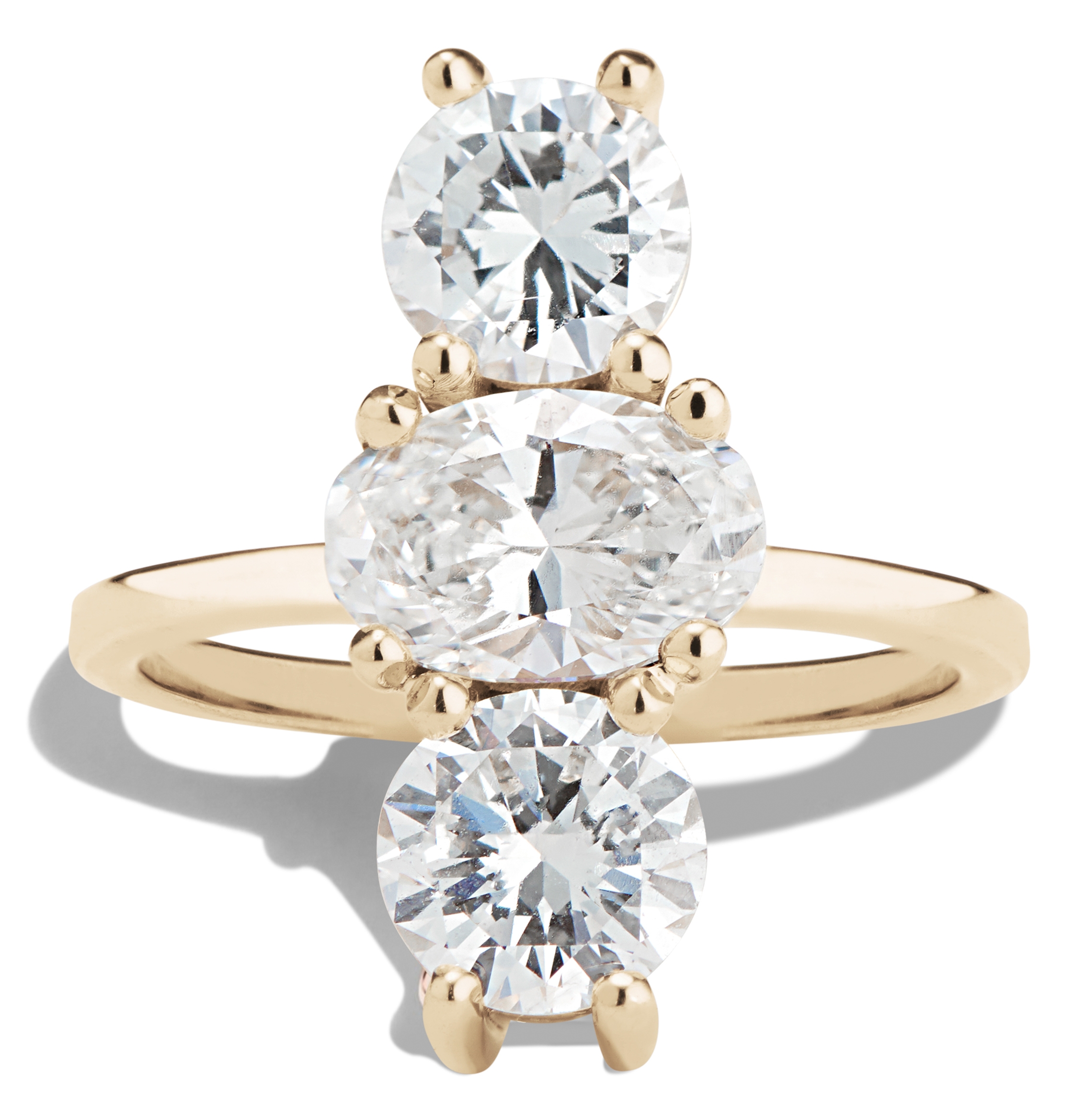 Details about   14K White Gold Over 2.25Ct Lab Created Diamond 3-Stone Engagement Wedding Ring 