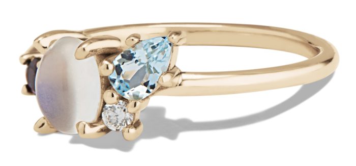Colour Change Garnet and Diamond Wedding Rings – Pamela Lauz Jewellery