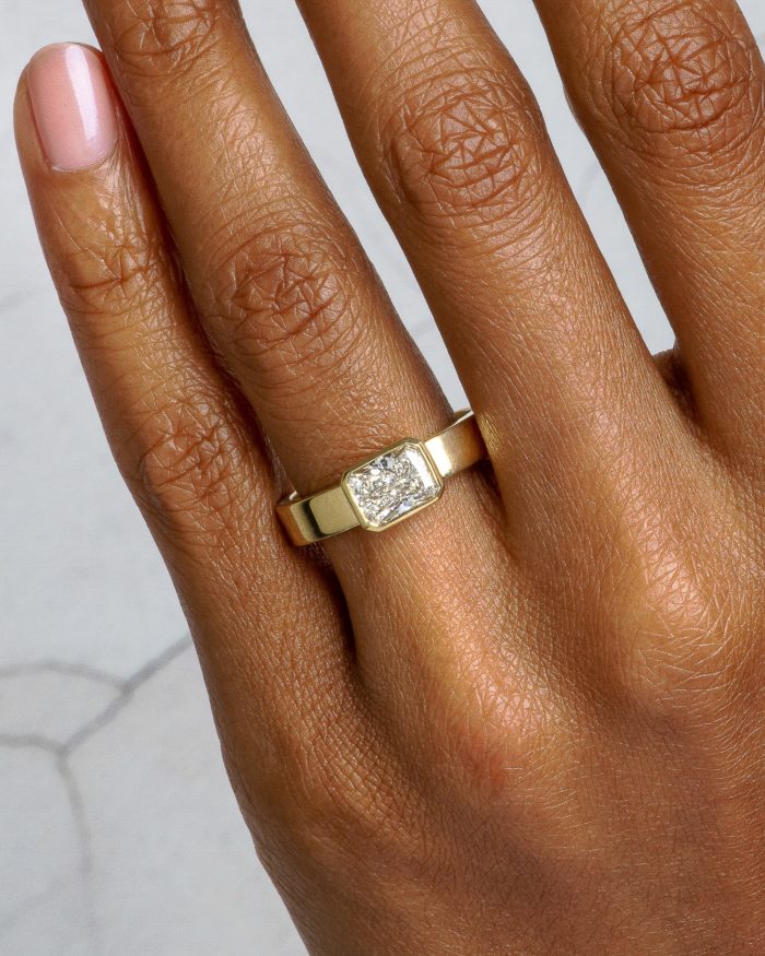 Men's Vintage Bezel Set Diamond Ring