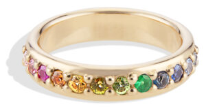 Dez Shoulder Rainbow Band 5mm in 14kt Yellow Gold