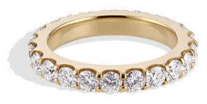 Eternity Diamond Band 3mm in 14kt Yellow Gold