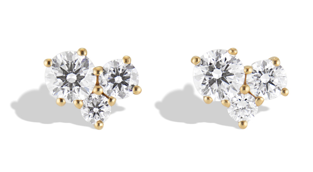Gold Floral Beauty Diamond Stud Earrings – GIVA Jewellery
