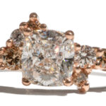 Custom Champagne Diamond Cluster Ring