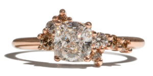Custom Champagne Diamond Cluster Ring
