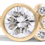 Custom Bezel Set Diamond Cluster Ring in 14kt Yellow Gold