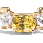 Custom Yellow Sapphire and Diamond Ring in 14kt Yellow Gold