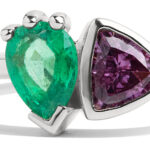 Custom Alexandrite and Emerald Dyad Ring