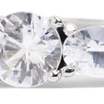 Custom Diamond and White Sapphire Linear Ring in Platinum