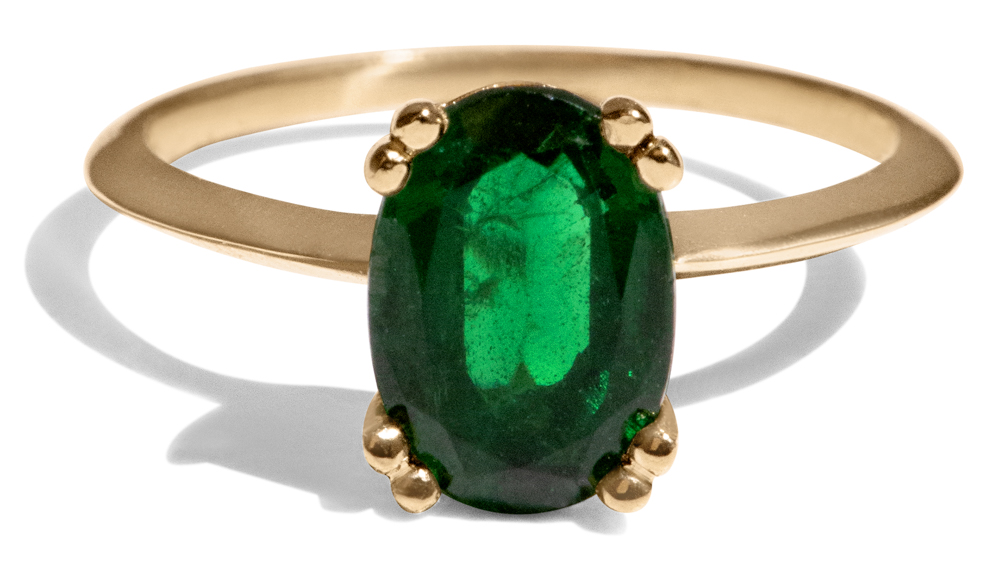 Oval Emerald Unisex Ring In Silver - Gleam Jewels