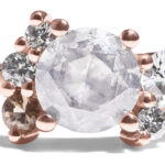 Custom Salt and Pepper Diamond Cluster Ring in 14kt Rose Gold