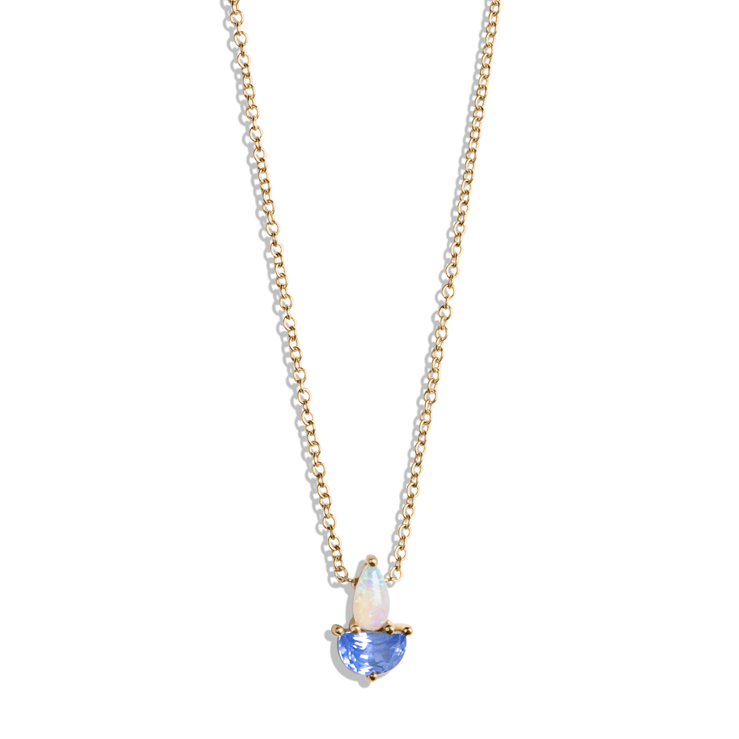 Hexagon crystal pendant necklace ladies jewelry opal natural stone pendant  long chain ladies necklace | Wish