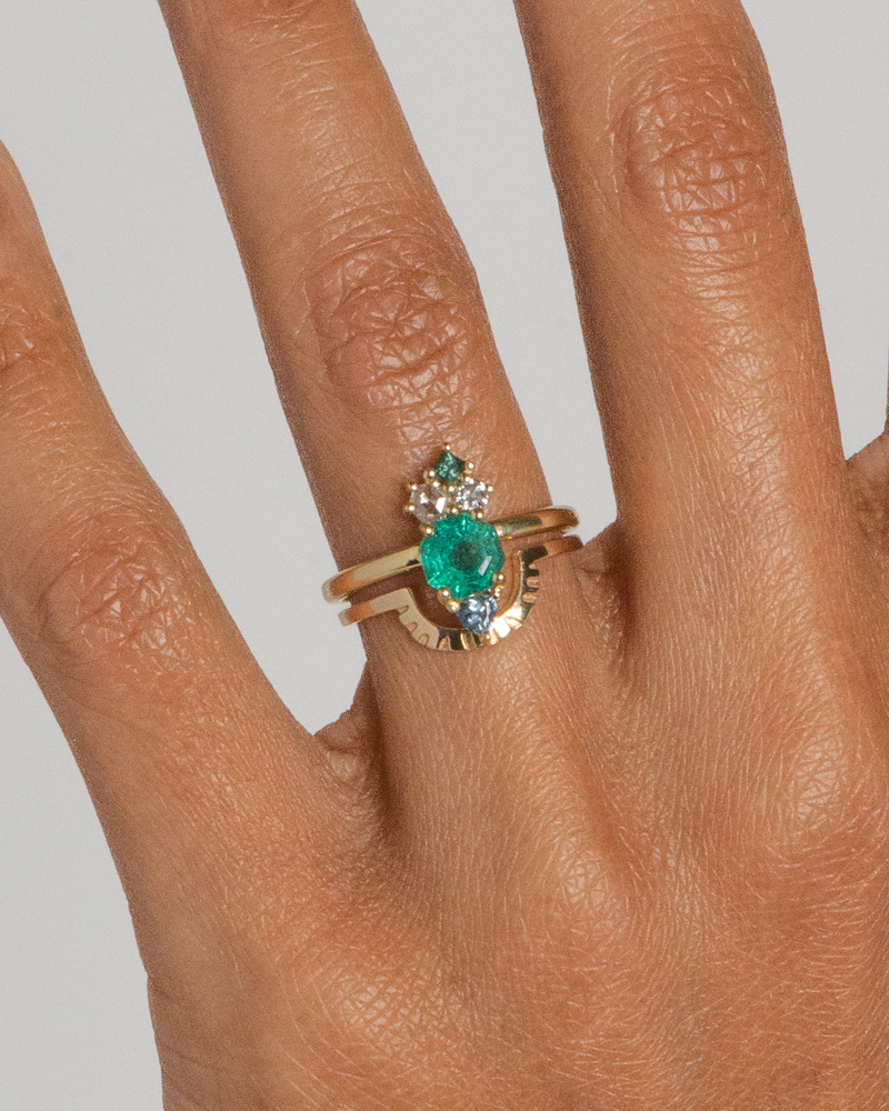 Radial Octagonal Emerald Ring with Ray Fringe Band_WEB2