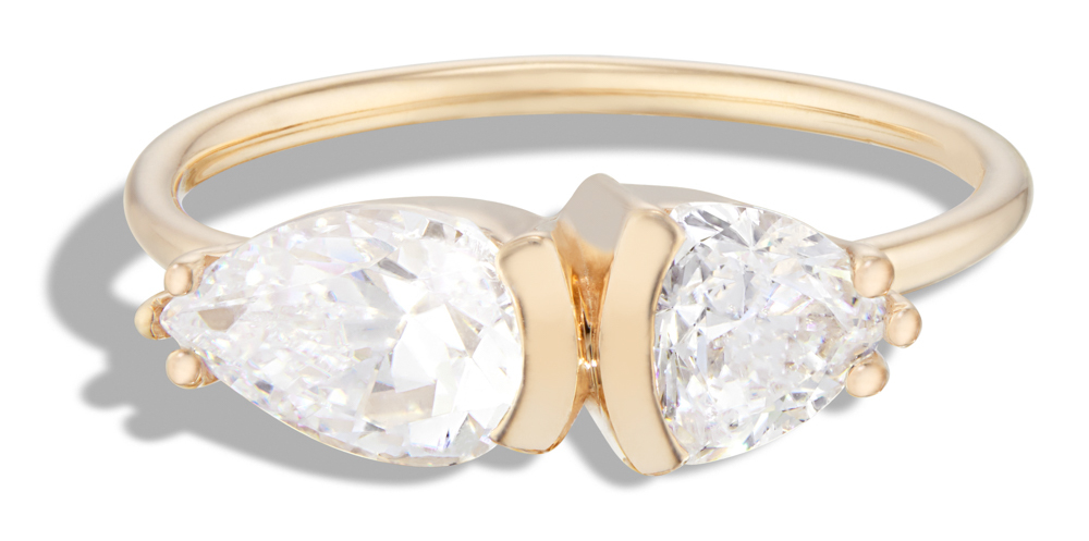 Lash Pear Trillion Diamond Ring
