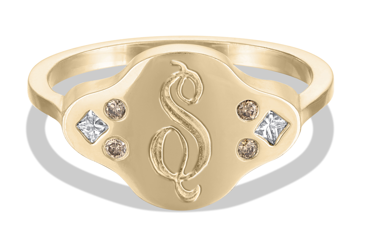 Clover Diamond Signet Ring | Bario Neal